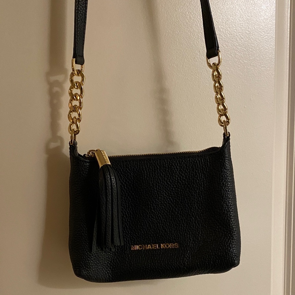 Michael Kors Black Crossbody Bag with Gold Chain